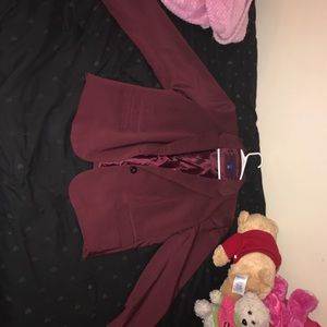 Burgundy Blazer Jacket